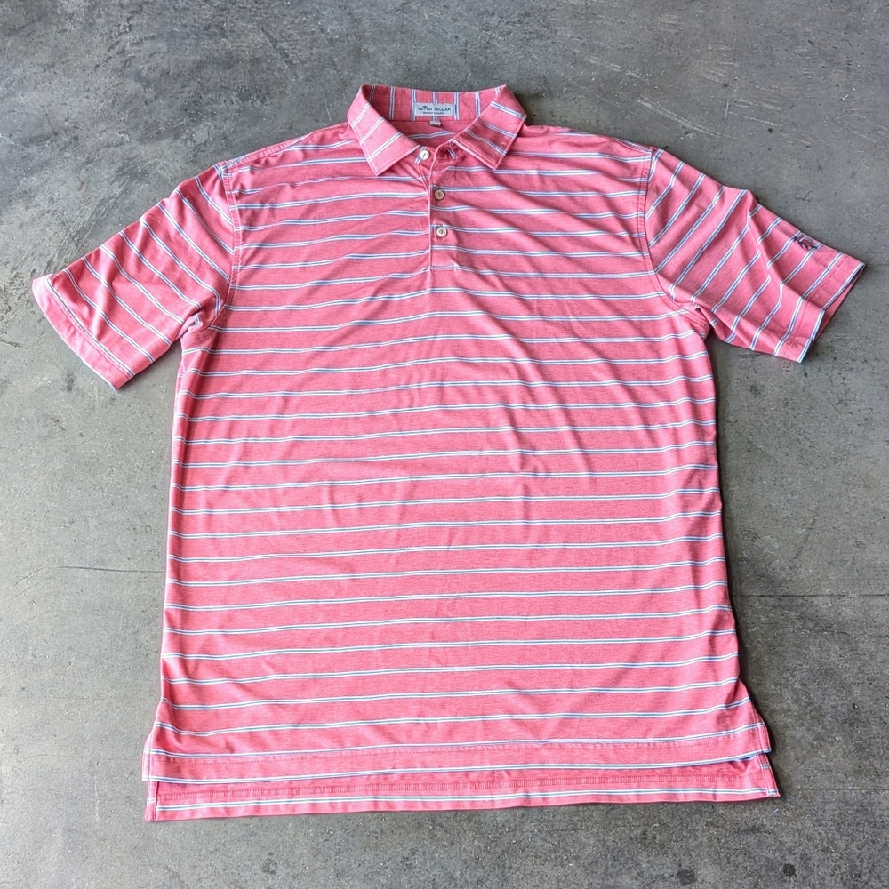 Peter Millar Crown Sport Hanover Stripe Jersey Performance Polo